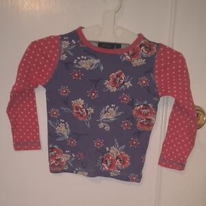 Boden | Kids Floral Long Sleeve Tee in Purple and Red